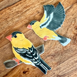 Handcrafted Ceramic Goldfinch Mosaic Tile: Two Original Designs For Crafting, Songbird Garden