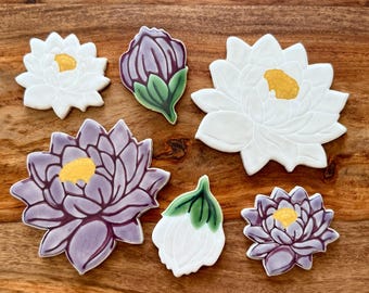 Handmade Lotus Flower Mosaic Tile: Three Original Pond Water Lily Designs For Crafting