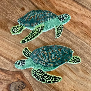 Handmade Ceramic Sea Turtle Mosaic Tile: Original Tropical Ocean Design For Crafting