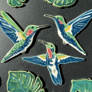 Ceramic Hummingbird Mosaic Tile, Choose From 3 Styles, Handmade Spring Summer Garden Bird Pottery Tile, Crafting and Making Indoors or Out