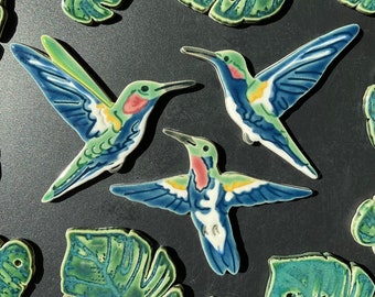 Ceramic Hummingbird Mosaic Tile, Choose From 3 Styles, Handmade Spring Summer Garden Bird Pottery Tile, Crafting and Making Indoors or Out