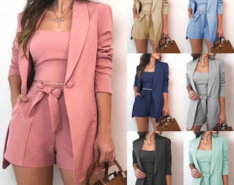 ladies shorts and jacket sets