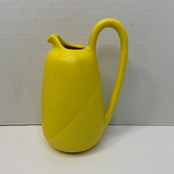 MCM Royal Haeger Yellow Jug Pitcher 9" Mid Century Pottery, Yellow Pottery Vase, cottage farmhouse kitchen decor, mid century pottery