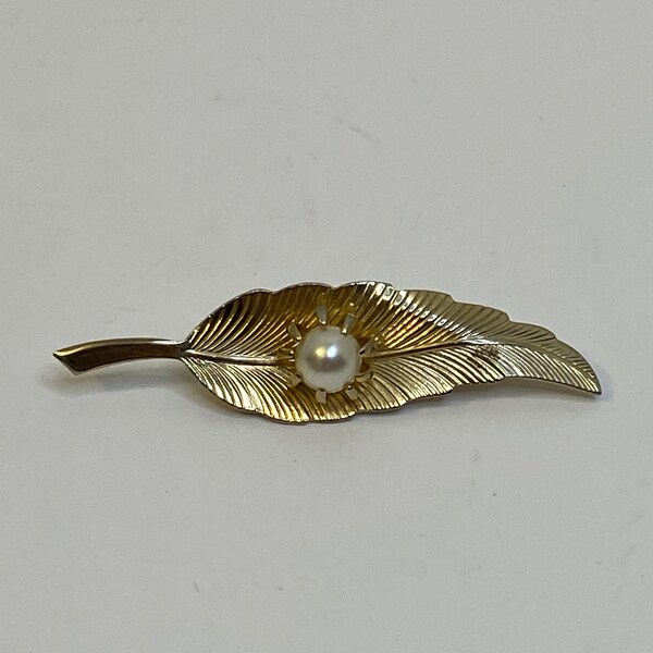 Gold Pearl Brooch - Etsy