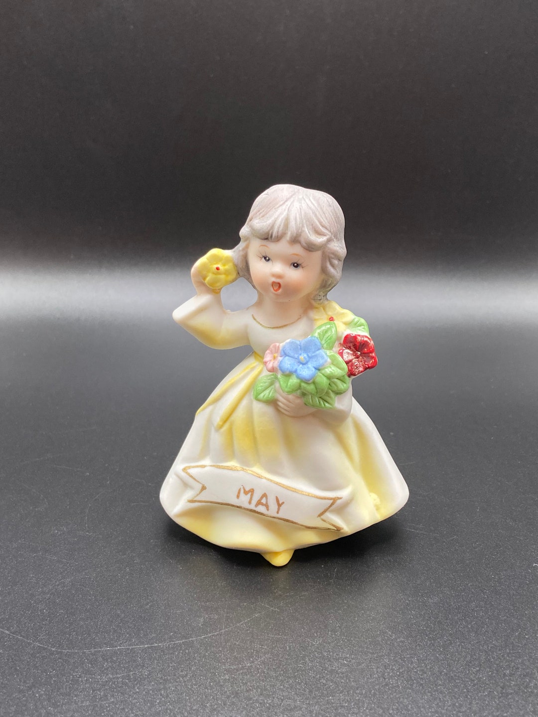 Vintage Ceramic Ardco May Birthday Girl Figurine Kitsch Girl Etsy