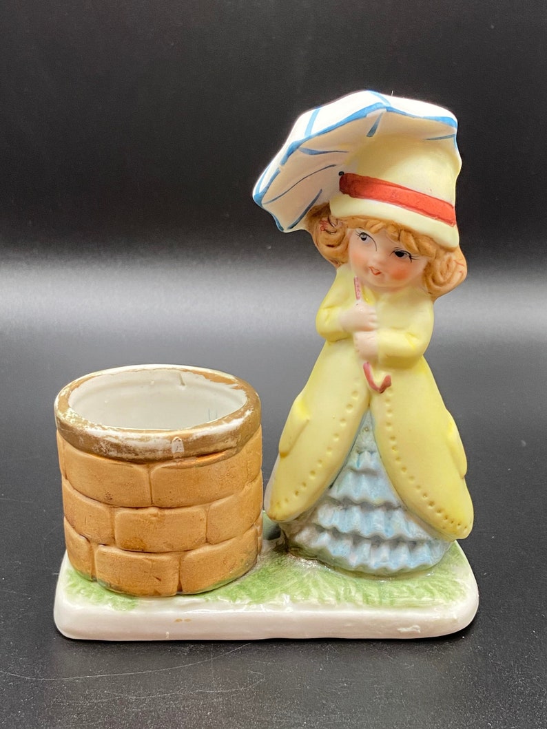 Vintage Ceramic Little Girl With Umbrella Candle Tea Light - Etsy
