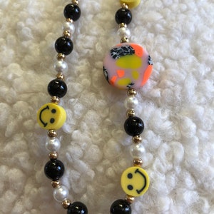 Smiley Face and Funky Beaded Necklace