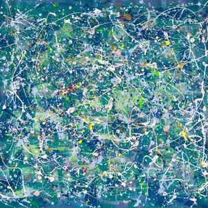 BORA BORA. Big original painting. Abstract expressionism. Hand signed.