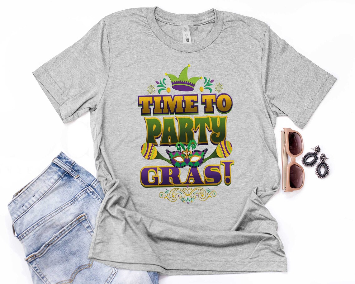 Mardi Gras Apparel Time To Party Gras TShirt Vintage Mardi Etsy