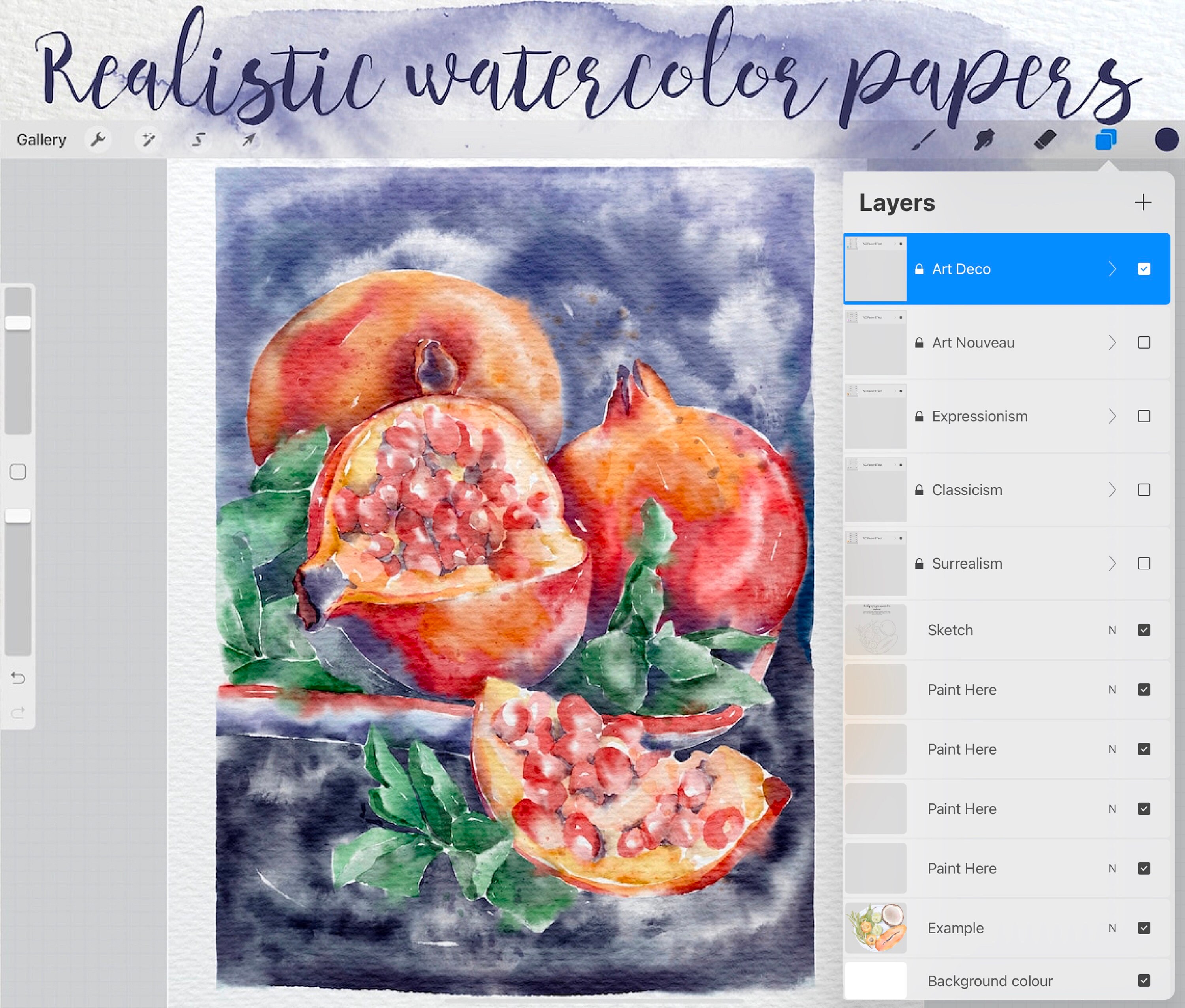 5 Procreate Watercolor Papers Watercolor Paper Texture Etsy