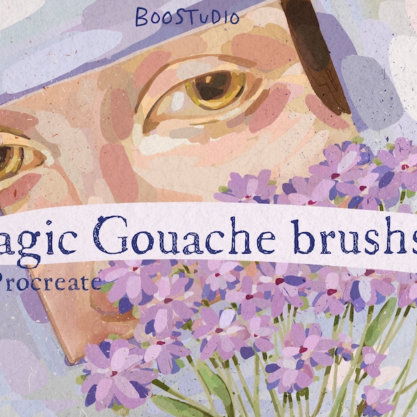 Magic Gouache Brushset - Digital Gouache Procreate Brushes - Paint Brushes Procreate - iPad Brushes - Gouache Texture - Commercial License