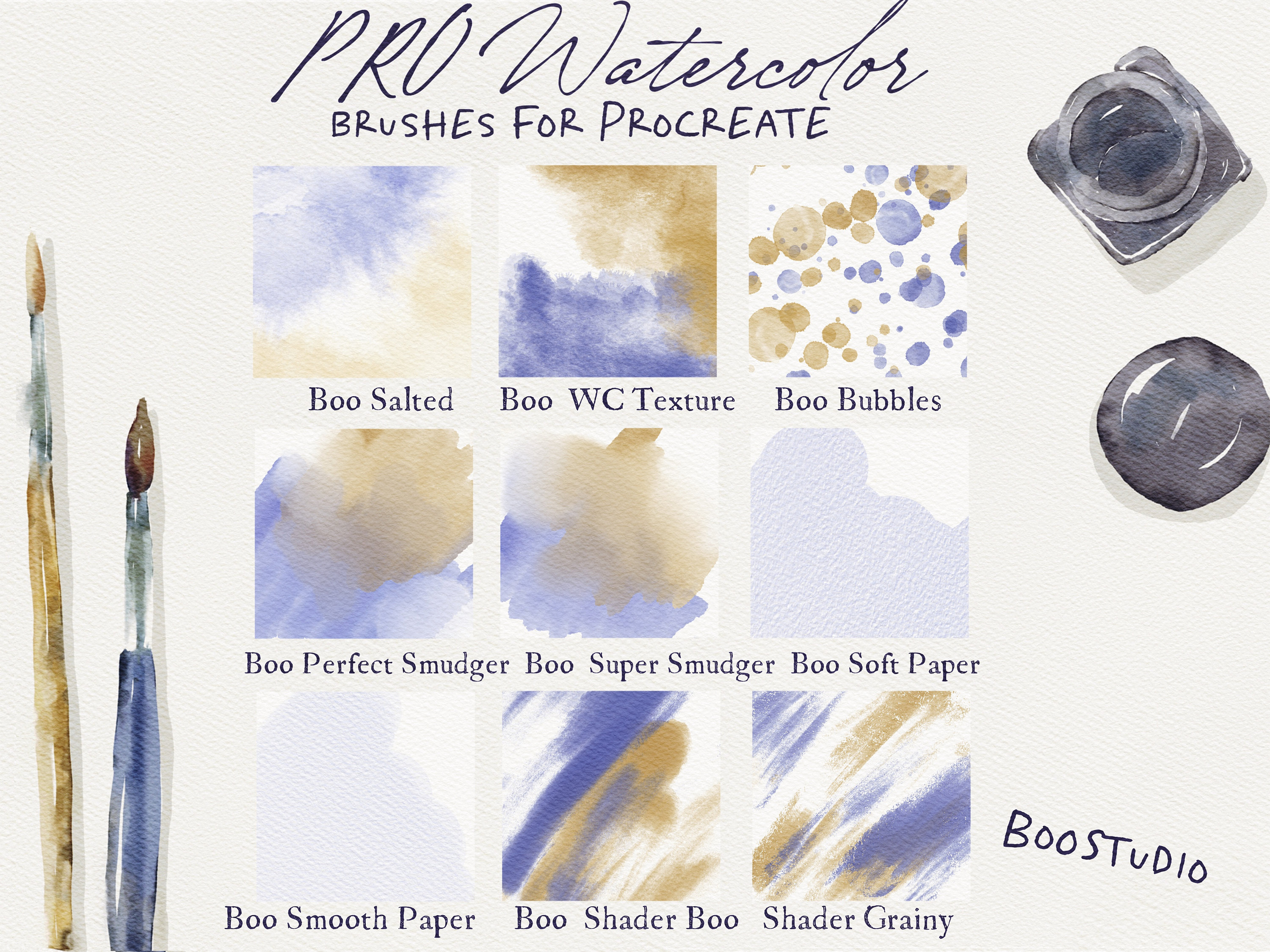 Realistic Watercolor Brushes for Procreate, Brush Set for Ipad, Loose ...