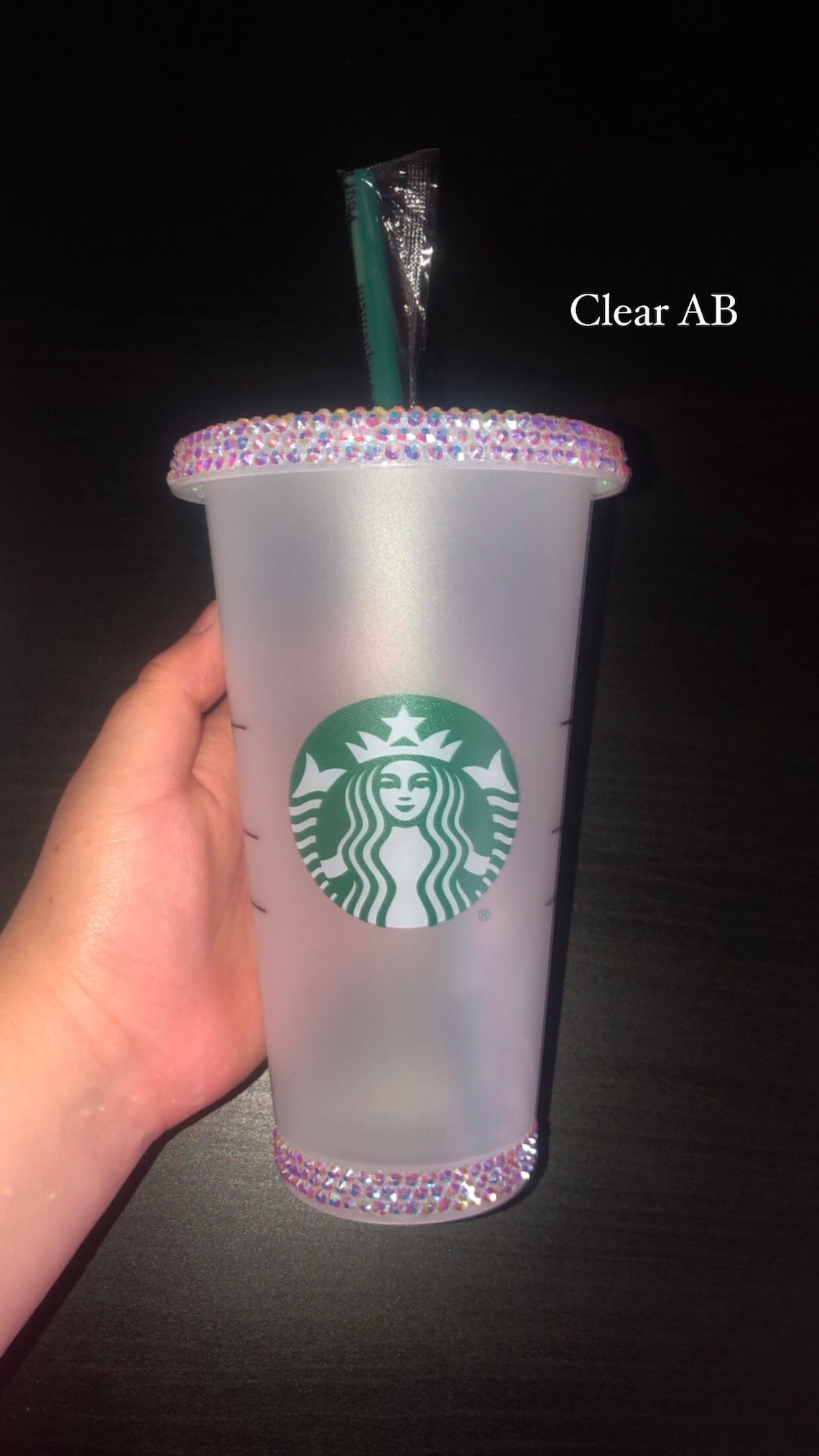 clear studded starbucks cup