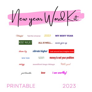 Manifestatie 2024 Nieuwjaar Printbare woorden