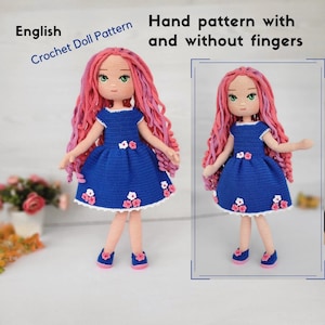 Bella Crochet Doll Pattern, Amigurumi Doll Pattern, Amigurumi Tutorial, English Doll Pdf, Diy Gift For Girl