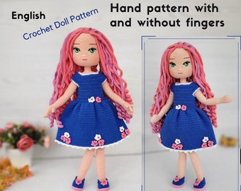 Bella Crochet Doll Pattern, Amigurumi Doll Pattern, Amigurumi Tutorial, English Doll Pdf