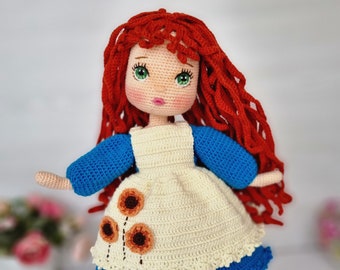 Julia gehaakt poppatroon, Amigurumi poppatroon, Amigurumi-tutorial, Engels patroon Pdf, dit patroon wordt door video ondersteund