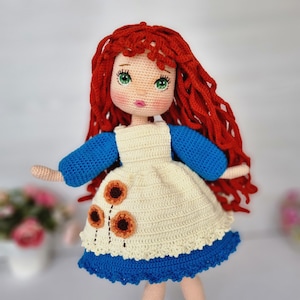 Julia Crochet Doll Pattern, Amigurumi Doll Pattern, Amigurumi Tutorial, English Pattern Pdf, This pattern is video supported