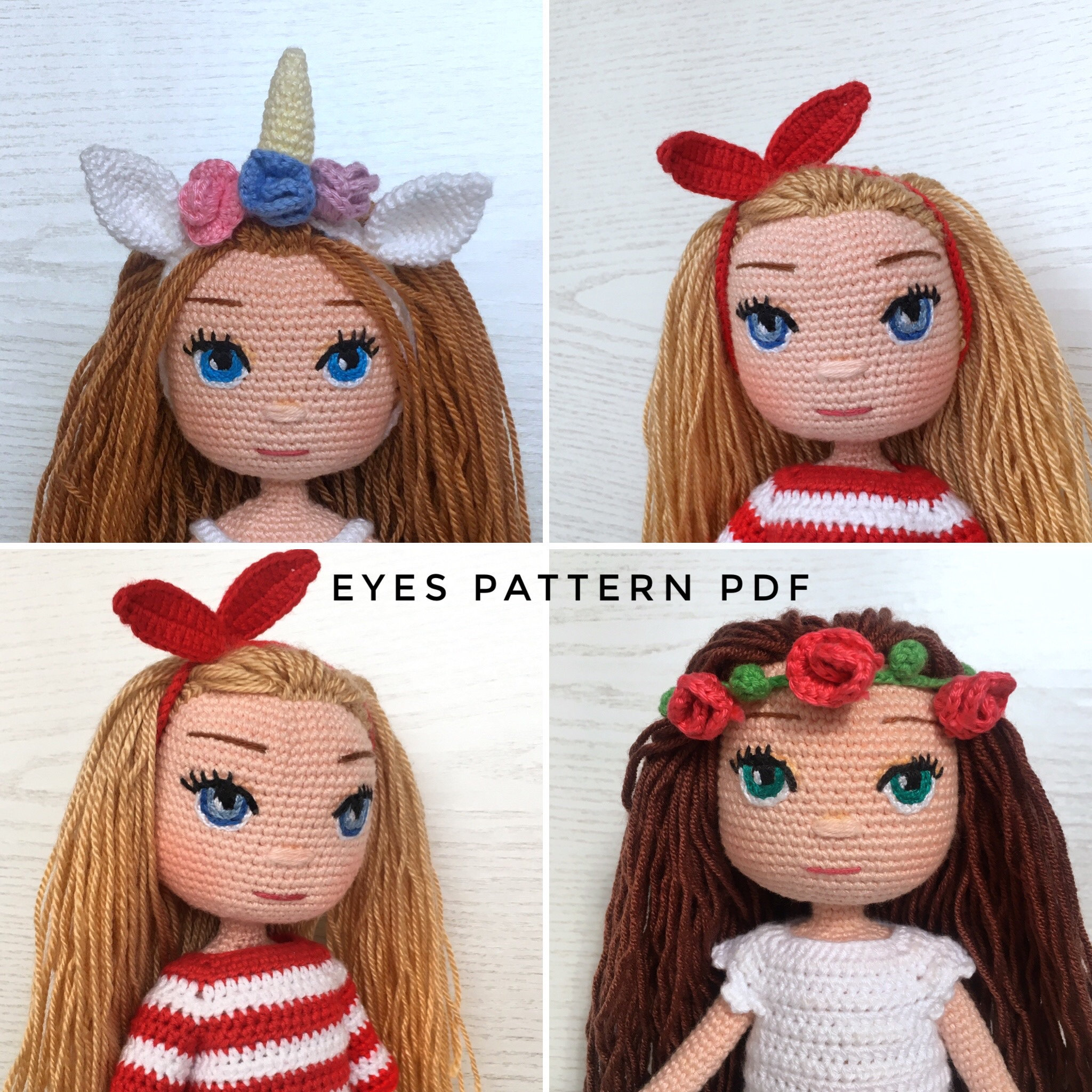 How to embroider the eyes of amigurumi dolls 