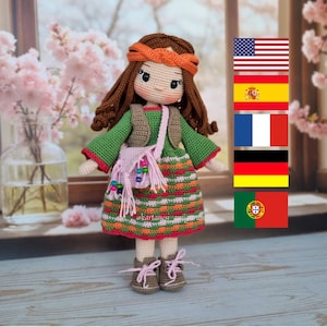 Briella Crochet Amigurumi Doll Pattern: Boho Style (PDF Pattern)
