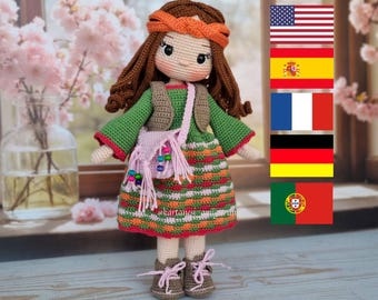 Briella Crochet Amigurumi Doll Pattern: Boho Style (PDF Pattern)