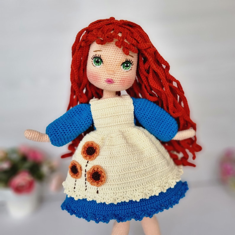 Julia Crochet Doll Pattern, Amigurumi Doll Pattern, Amigurumi Tutorial, English Pattern Pdf, This pattern is video supported image 1