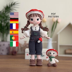 Lumi Crochet Doll Amigurumi Pattern, Doll Tutorial PDF, Mushroom Friend