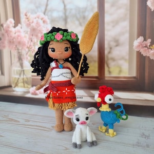 Handmade crochet amigurumi princess, digital PDF pattern