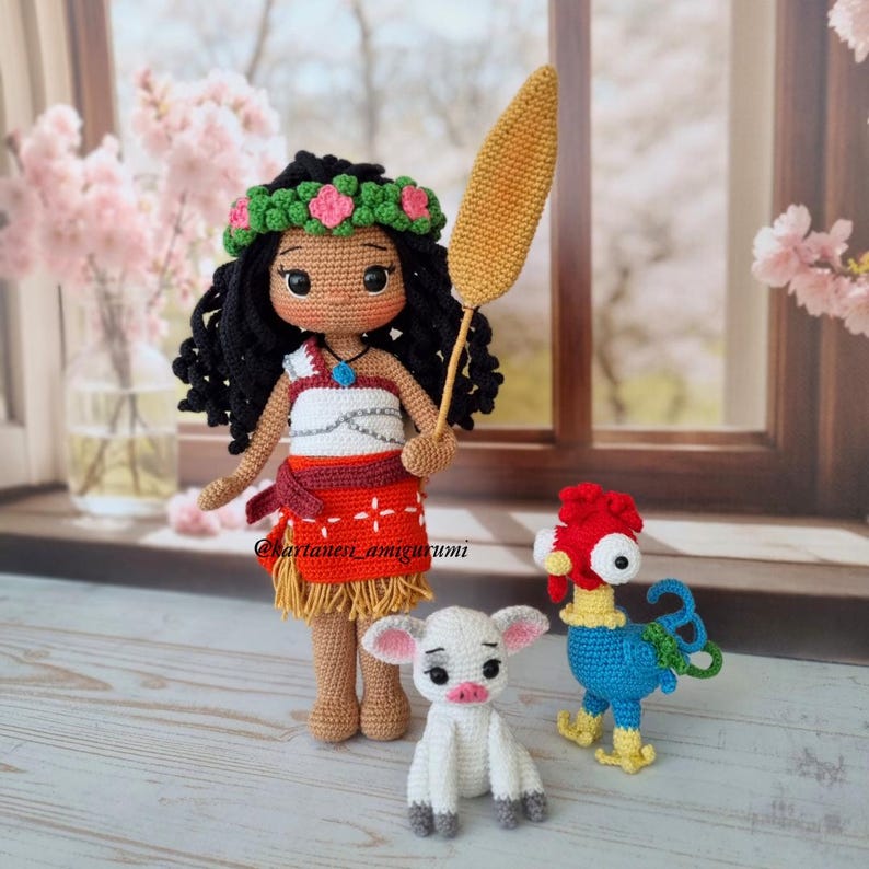 Handmade crochet amigurumi princess, digital PDF pattern