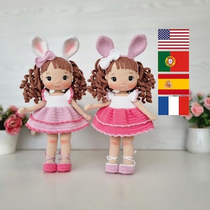Angel Crochet Doll Pattern, Amigurumi Doll Pattern, Amigurumi Tutorial, English, Português, Español, Français Pattern Pdf, diy gift for girl image 1