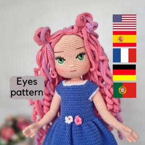 Crochet Doll Pattern For Eyes, Amigurumi Doll Pattern For Eyes, Embroidery Eyes For Amigurumi Doll Tutorial, Amigurumi Eyes, English Pdf