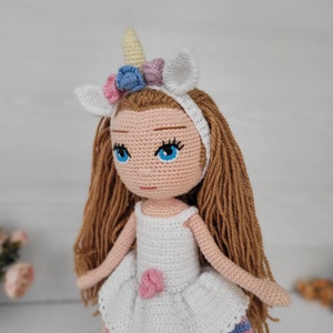 Amigurumi Doll Pattern, Crochet Doll Pattern, English Doll Pdf, Amigurumi Tutorial, Handmade Doll Pdf, Yasemin doll with unicorn costume image 10