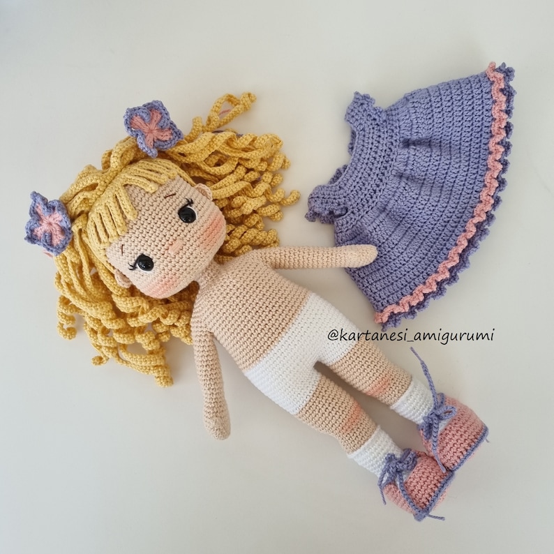 Modèle de poupée au crochet Nelly, Modèle de poupée Amigurumi, Tutoriel Amigurumi, English, Français, Português, Español, Pattern Pdf image 7