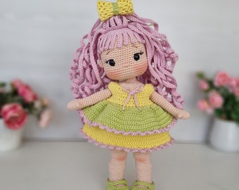 Rose Crochet Doll Pattern, Amigurumi Doll Pattern, Amigurumi Tutorial, English Pattern Pdf, diy gift for girl