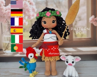 Patroon gehaakte prinsespop: pdf-tutorial amigurumi