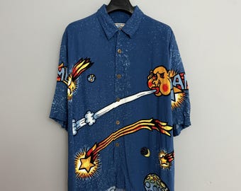 Vintage 1998 Mambo Loud Cosmic Playground Graphic Shirt Size L