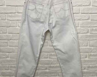 Men's Brunello Cucinelli for Bergdorf Goodman Denim Pants Jeans White Size 54