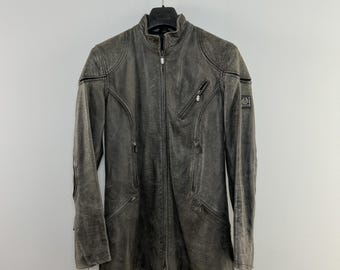 Men's Belstaff Black Prince Leather Jacket | XXL | Brown Moto