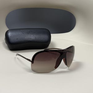 Vintage Women's Chanel 6007 Shield Sunglasses Rimless Brown