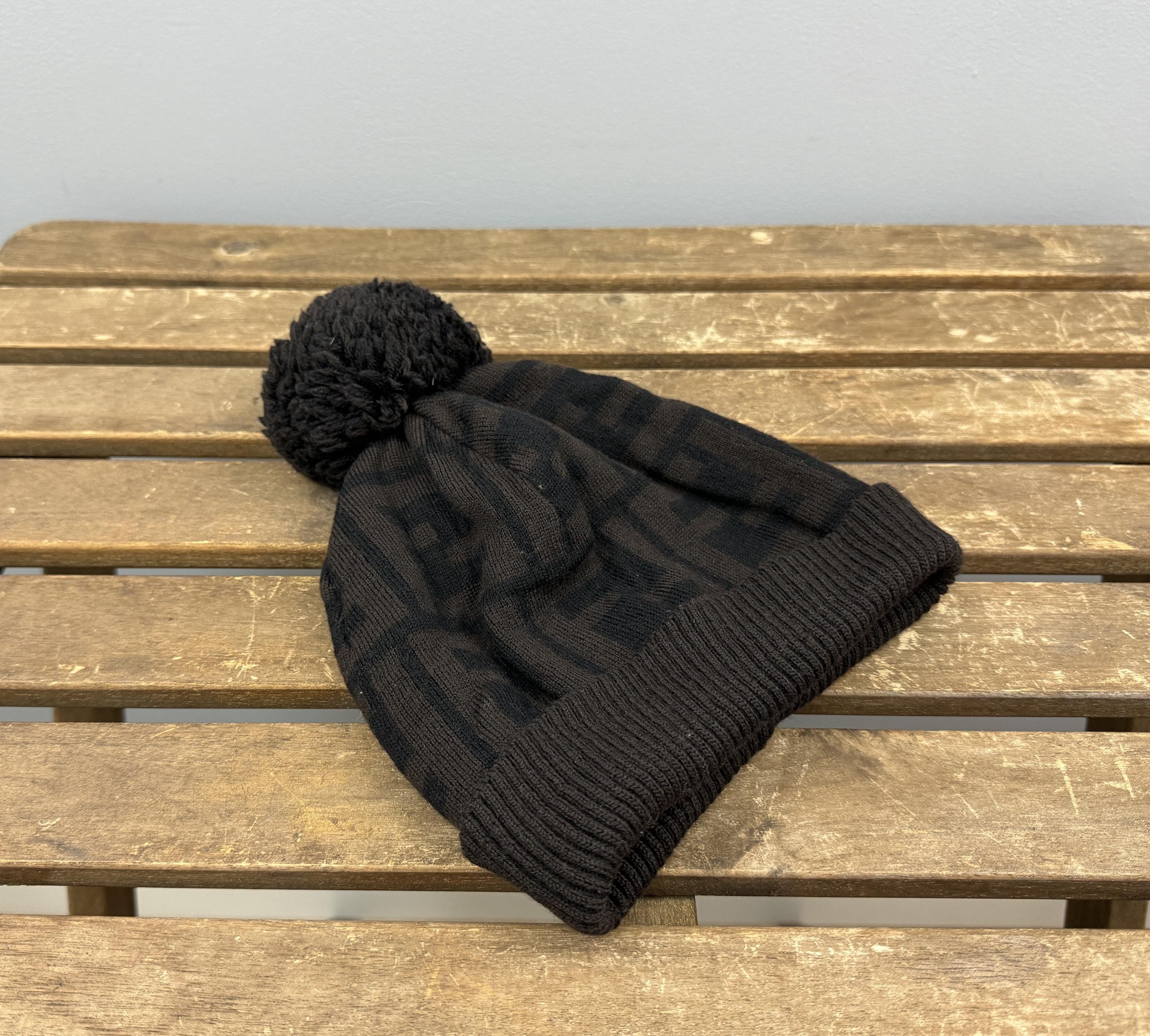 Authentic Vintage Fendi Brown Zucca FF Knit Wool Beanie Hat Wool Brown | Fendi main image 3