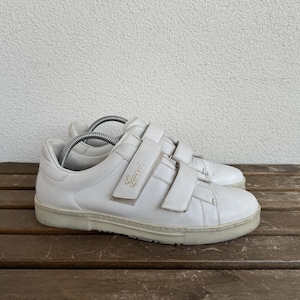 Vintage Women&#39;s Gucci Leather Sneakers Strap Shoes White Size 38.5 US 8.5