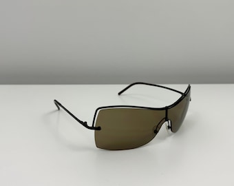 Vintage Women's GUCCI GG2684/S Sunglasses Wrap Brown Black