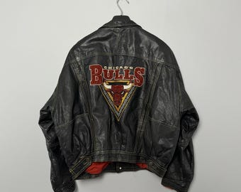 Vintage Jeff Hamilton 90s Chicago Bulls Leather Eastern Conference
