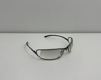 Vintage 2000s Y2K Diesel Sunglasses Metal Stray Silver Frame Futuristic