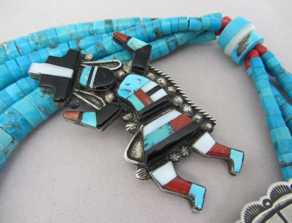 HUGE 3" Zuni A:shiwi Rainbow Man Dancer Sleeping … - image 1