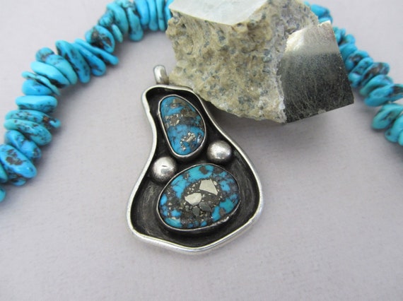 Vintage Dark Blue Morenci Mine (closed) Turquoise… - image 9