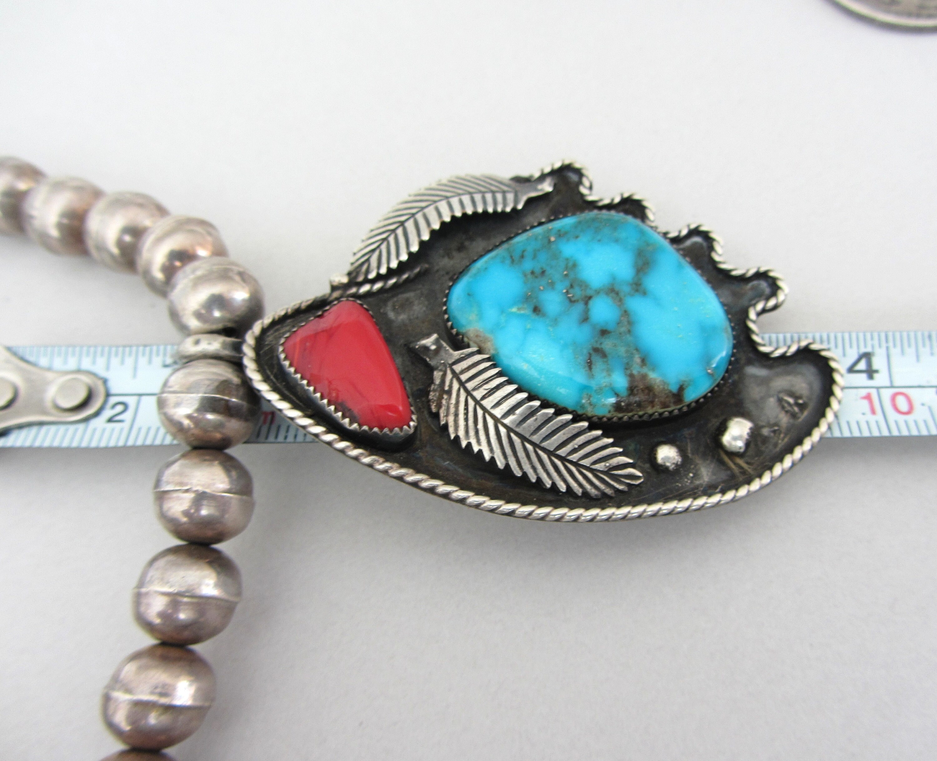 Large Turquoise + Navajo Pearl Necklace main image 1