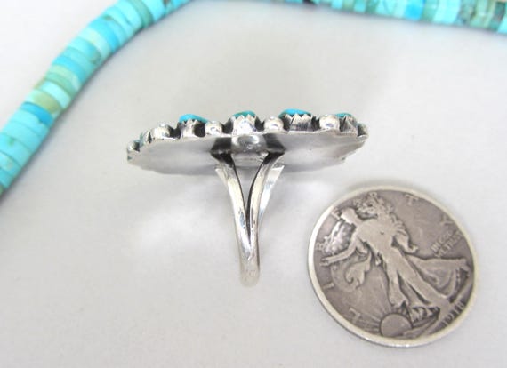 LARGE Blue Turquoise Cluster Native American Sign… - image 7