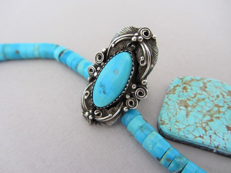 Vintage Pale Robins Egg Blue Turquoise Long Navajo Sterling - Etsy