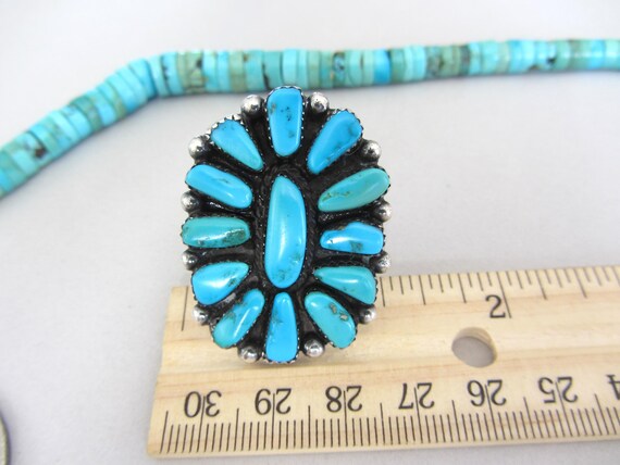 LARGE Blue Turquoise Cluster Native American Sign… - image 6
